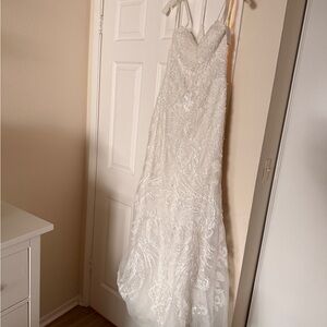 David's Bridal White Lace Wedding Dress